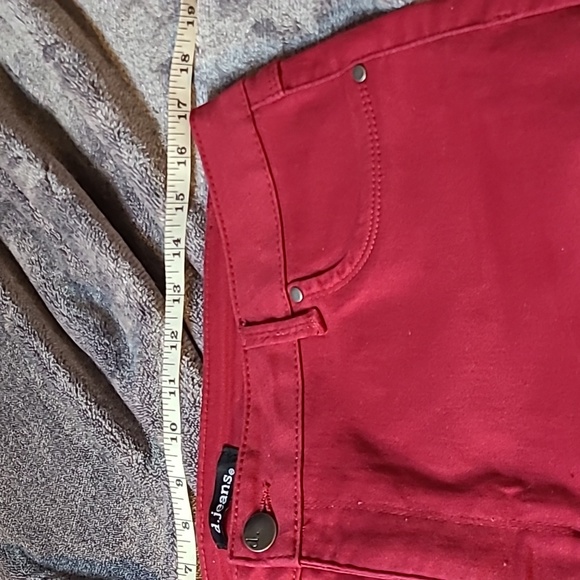 WAS $45. JEANS High Waist Skinny Ankle Denim Stretch Jeans Raspberry - Picture 7 of 13
